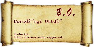 Borsányi Ottó névjegykártya